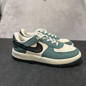 Nike Air Force 1 EasyOn Shoes Kids 13C Green White Black HJ4293-100